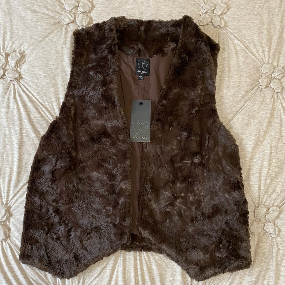 Ella Moss Faux Fur Vest, NWT, Size XS